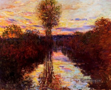  Seine Kunst - der kleine Arm der Seine bei Mosseaux Abend Claude Monet